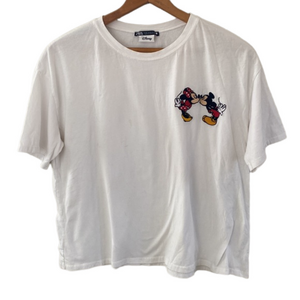Zara Kissing Mickey & Minnie Embroidered T-Shirt